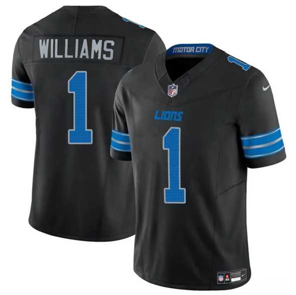 Men & Women & Youth Detroit Lions #1 Jameson Williams Black 2025 F.U.S.E. Vapor Limited Stitched Jersey